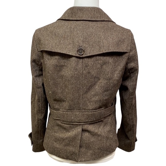 Anthro Allegory Tweed Wool Brown Jacket - Picture 4 of 7